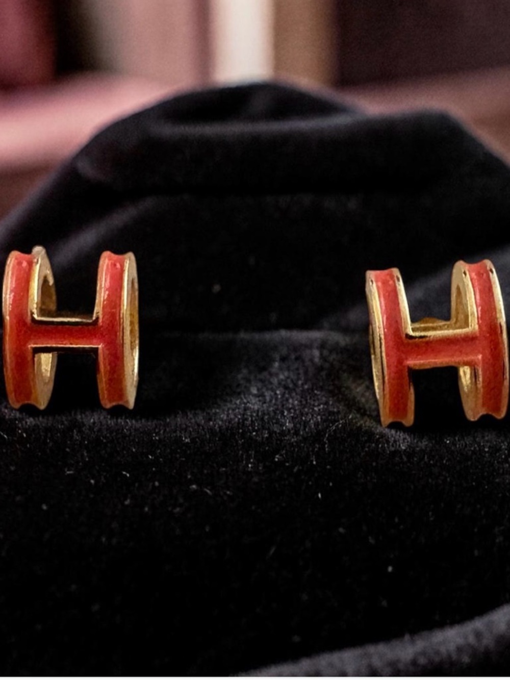 Orange Gold-Tone earrings